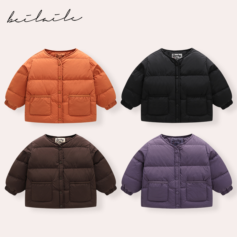 【泡芙羽绒服 小乐妈咪】儿童羽绒服冬装男童女宝宝上衣外套AM 汉服