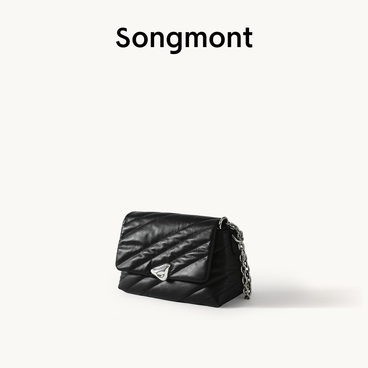 【新年礼物】Songmont山下有松滩时邮差新款单肩斜跨通勤牛皮链条包