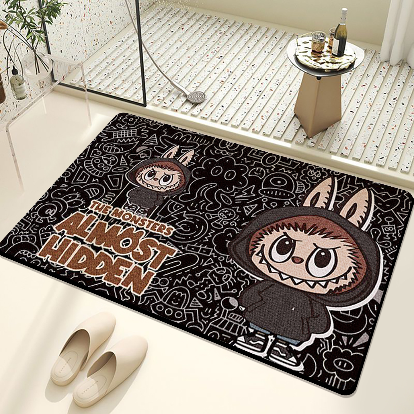 labubu拉布布浴室地垫软硅藻泥吸水防滑脚垫家用洗手间门口小地毯