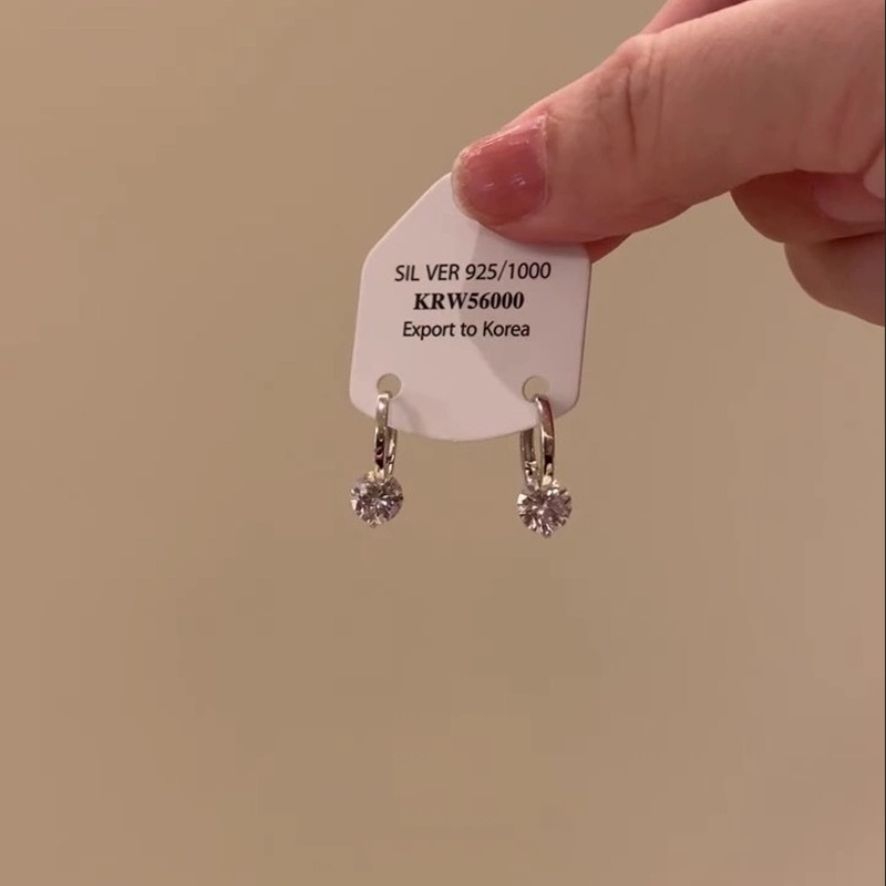 冷淡风爆闪仿锆石耳环2025年新款爆款高级感轻奢耳钉小众气质耳扣