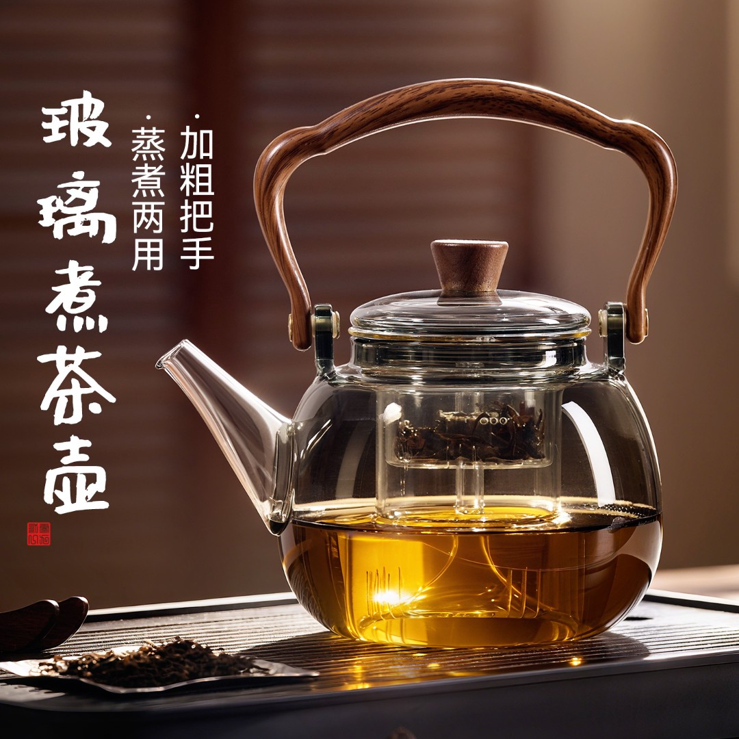 捷安玺煮茶壶2025新款玻璃茶壶泡茶家用耐高温茶具电陶炉单烧水壶