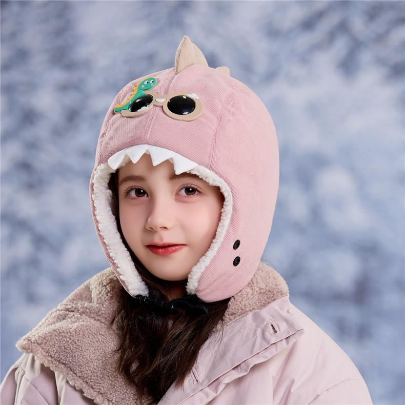 儿童雷锋帽带口罩秋冬季加厚保暖防风套头帽男童女童小孩冬天防寒