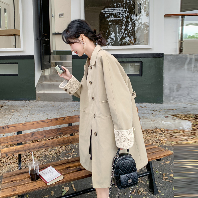 韩系穿搭风衣外套女2025春秋新款简约氛围感小众英伦风中长款大衣