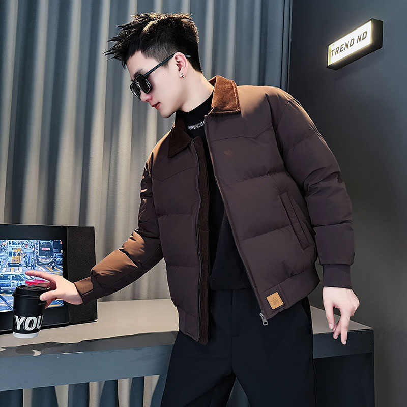 棉服男款冬季2025新款爆款男生冬天衣服百搭翻领棉衣外套保暖棉袄