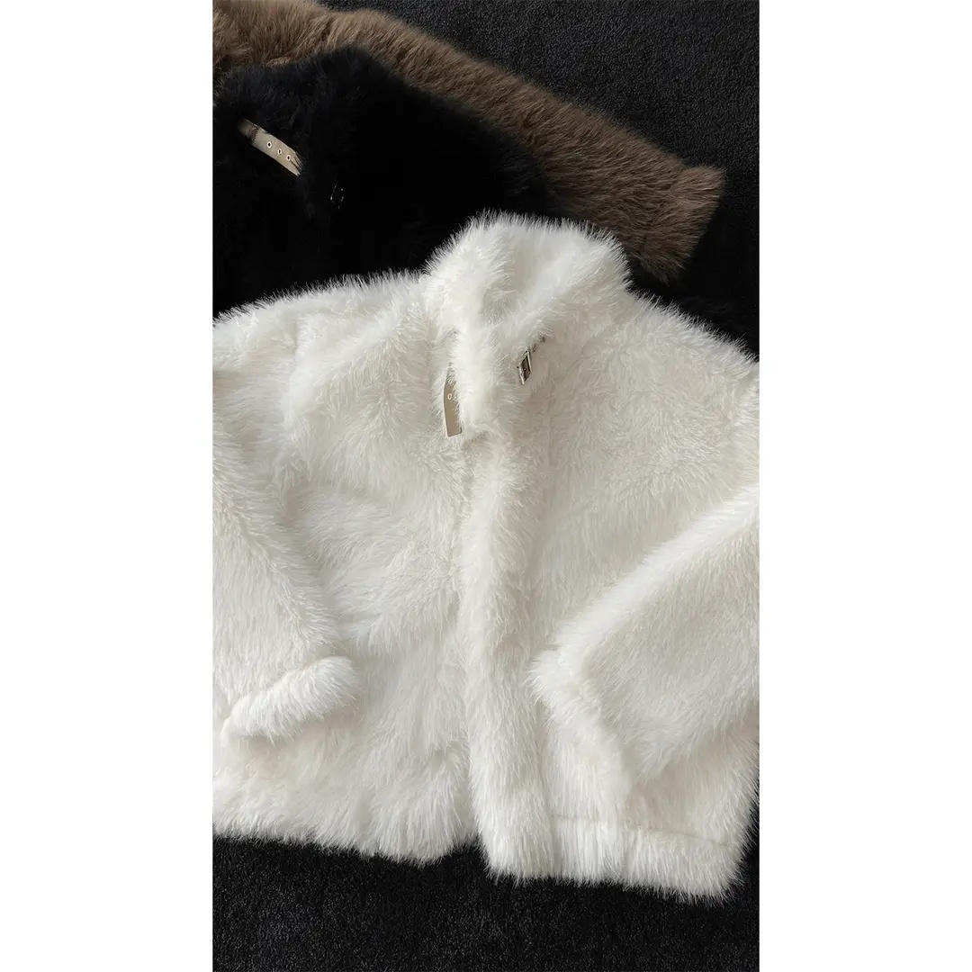 秋冬新品高级感气质立领毛毛外套男帅气简约百搭保暖环保皮草夹克