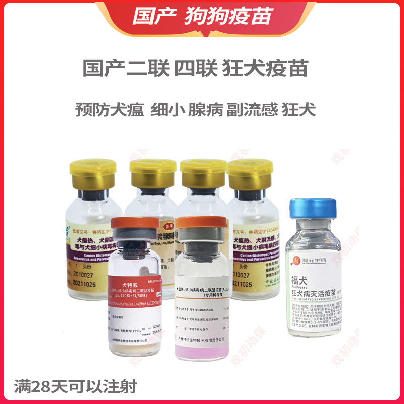 国产二联疫苗四联疫苗狗狗预防犬瘟细小腺病副流感成犬幼犬育苗针