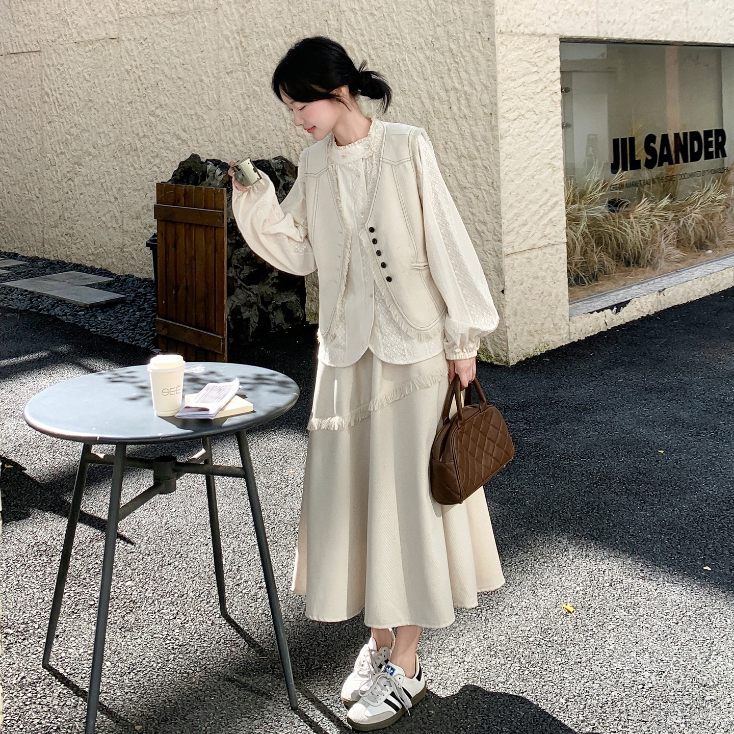 高级感三件套女2025秋季新款时尚半身裙上衣穿搭一整套洋气套装潮