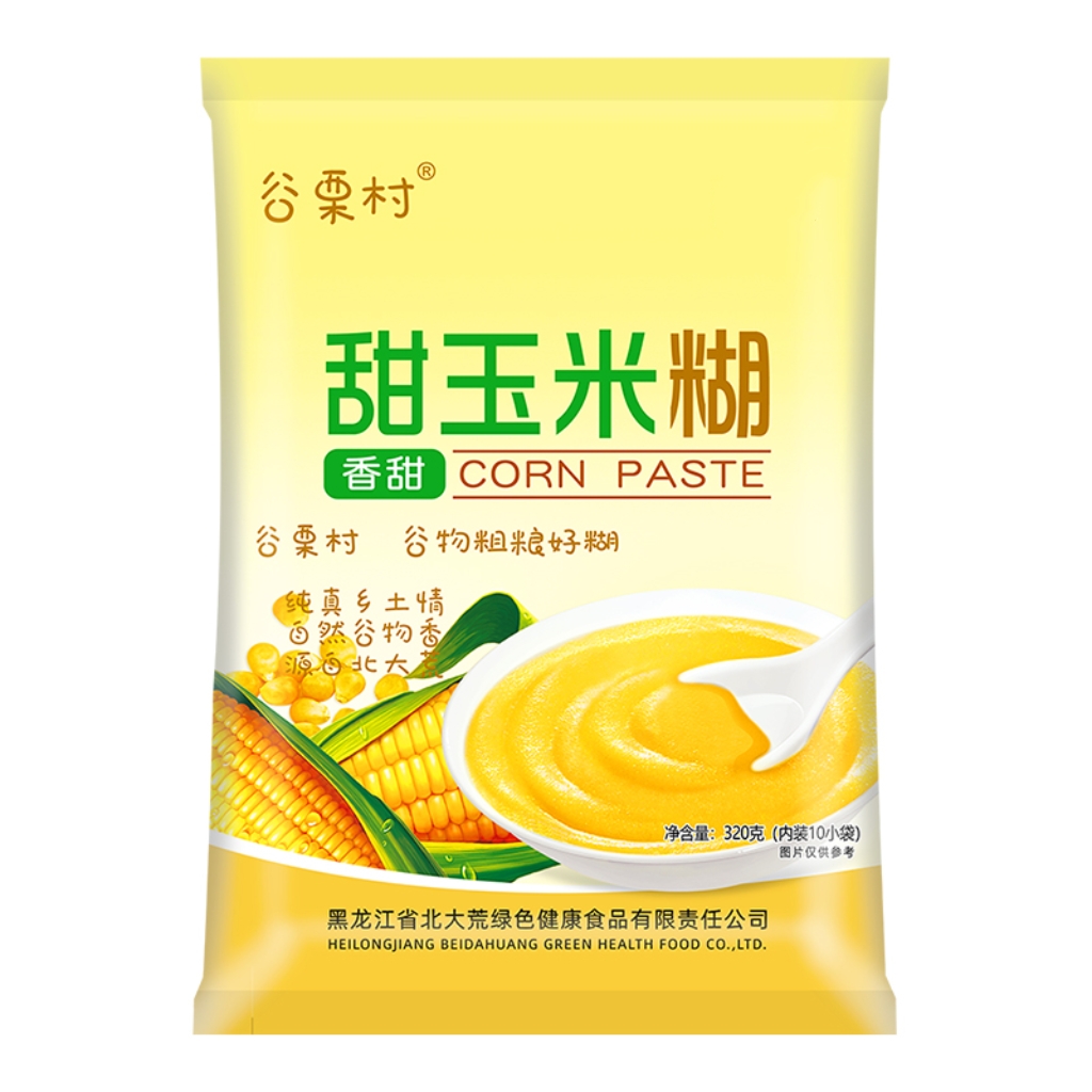 谷栗村甜玉米糊320g袋装独立小包装-北大荒非转基因玉米-粗粮