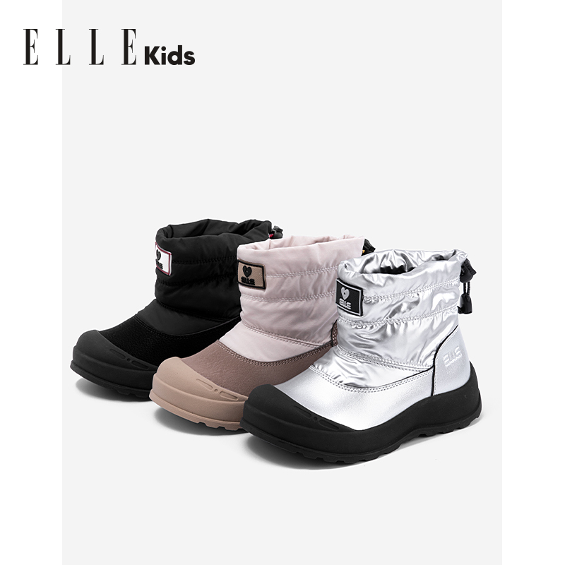 ELLE KIDS童鞋 儿童雪地靴2025冬季新款女童大棉鞋防滑保暖棉靴字