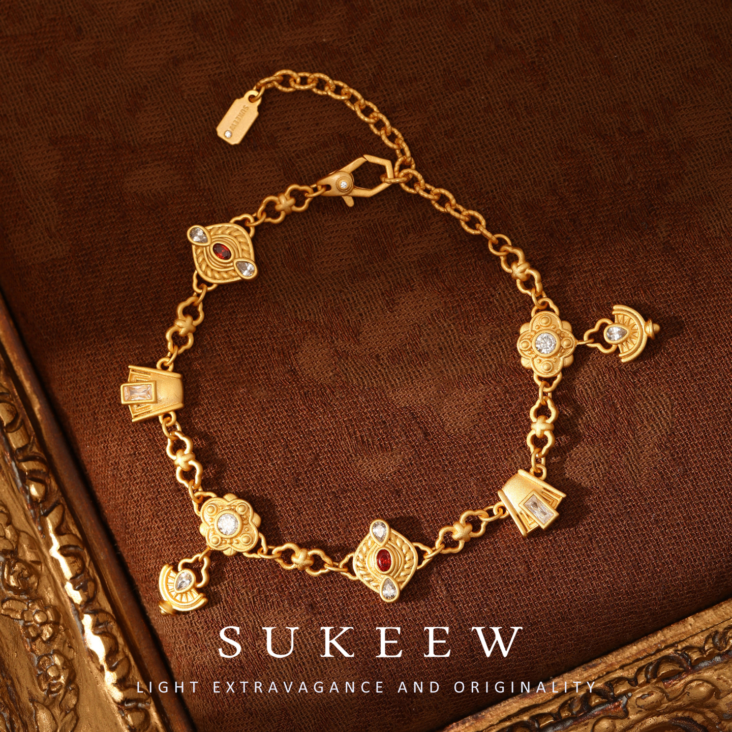 SUKEEW/酥可 镀K金【雅韵】新中式多宝吉祥手链282101