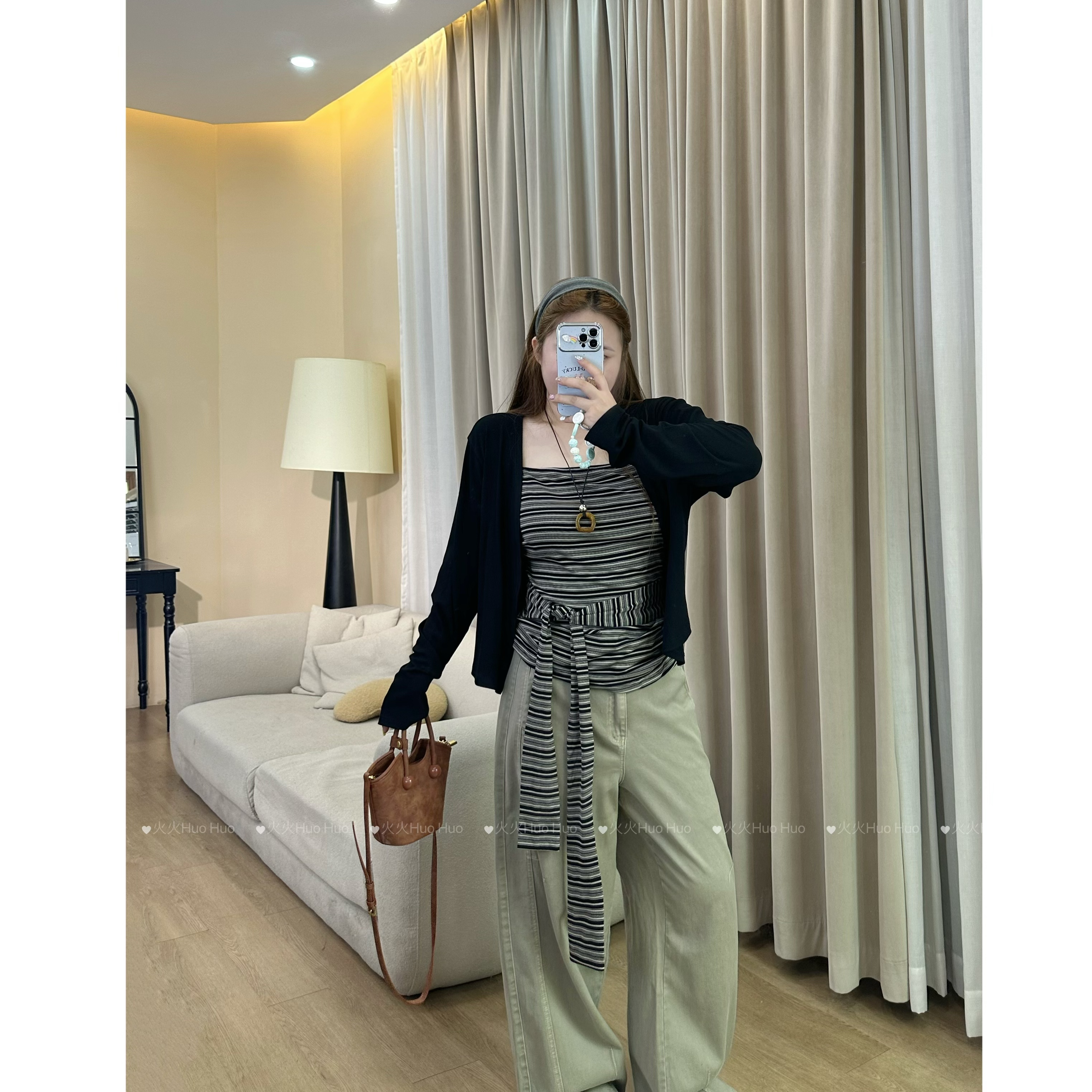 胖MM纯欲高级感条纹针织衫夏季吊带上衣设计感百搭显瘦外披两件套