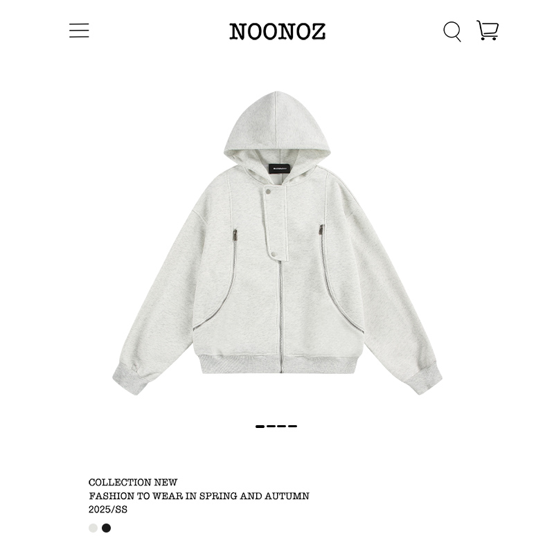 NOONOZ潮牌情侣外套连帽衫男女同款卫衣痞帅慵懒风早秋中性风穿搭