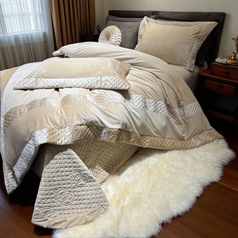 高端13斤加厚秋冬加绒保暖牛奶绒四件套夹棉床盖被套床上用品婚庆