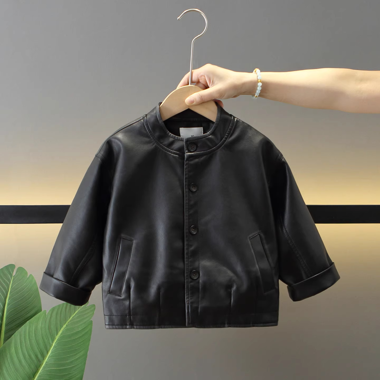 男童外套春秋季皮衣夹克上衣宝宝潮酷痞帅童装2025年款衣服儿童pu