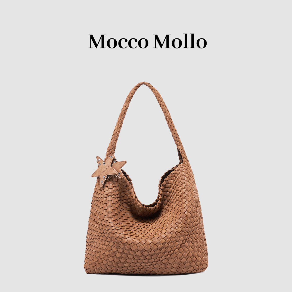 MoccoMollo2025新款秋冬托特包大容量编织包通勤百搭女包