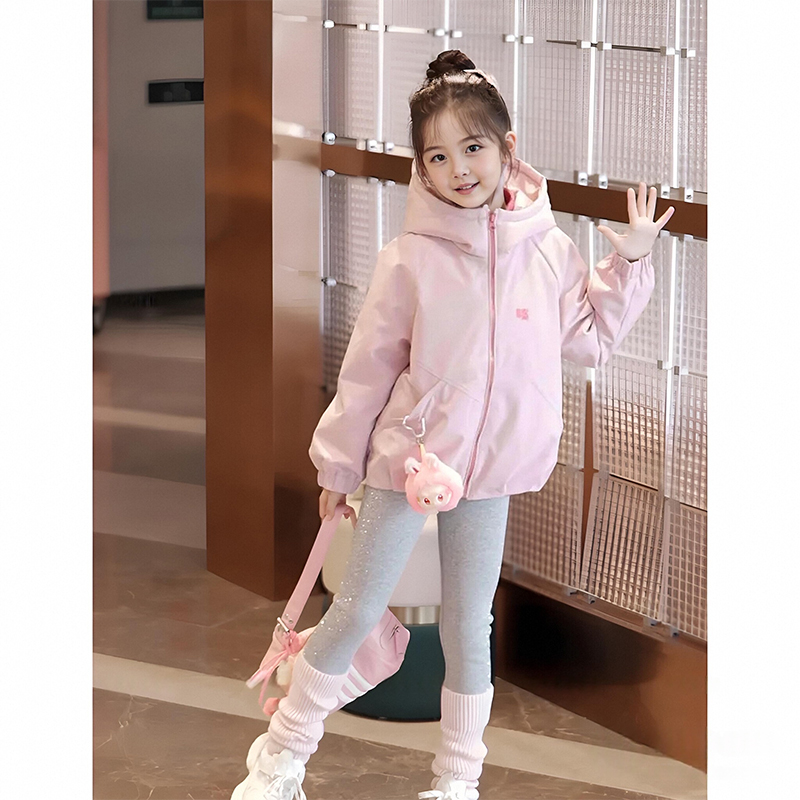 女童羽绒服2025新款韩版儿童连帽外套中大童小女孩白鸭绒冬装潮