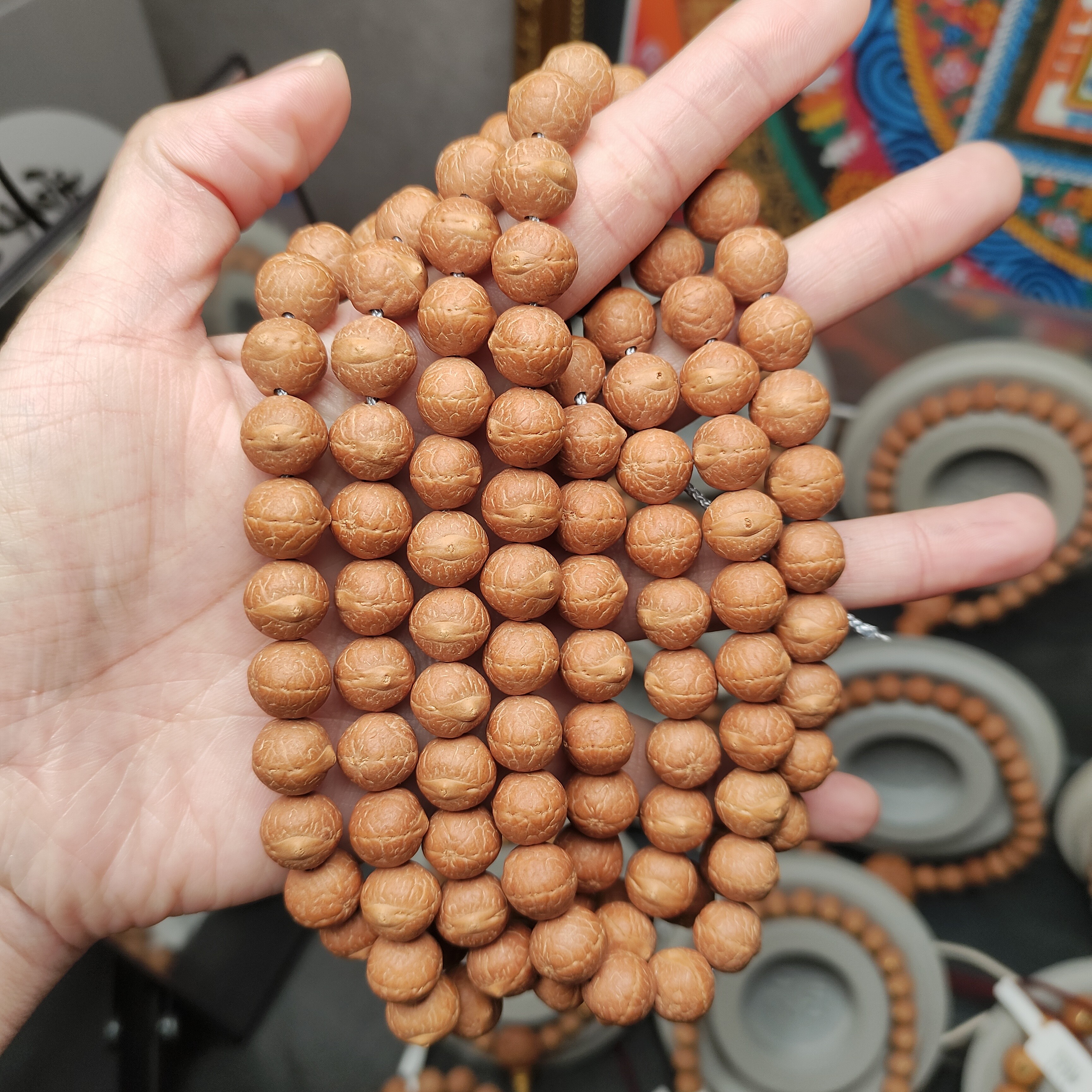 11mm精品脖挂念珠原生态高密籽尼泊尔同树实心
