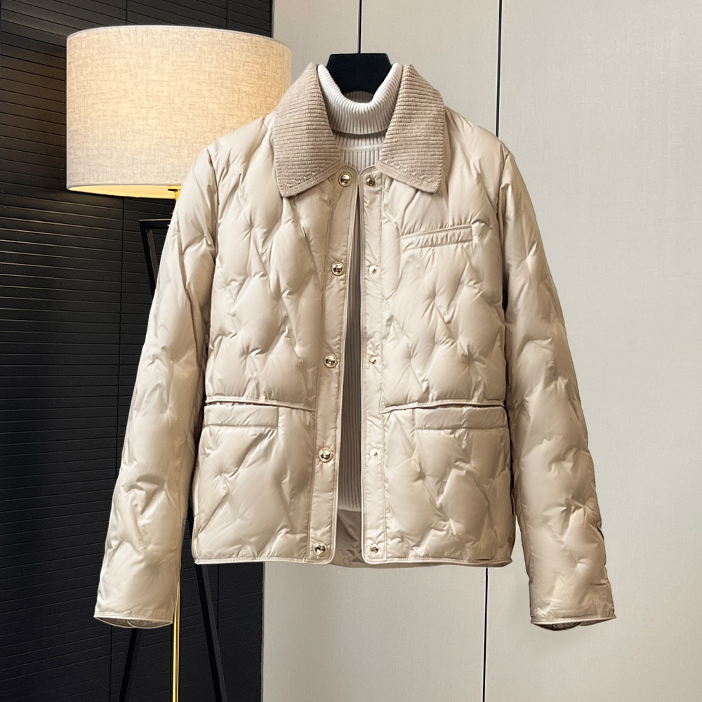 简约通勤90绒子短款羽绒服女冬季新款休闲百搭气质外套轻薄小香风