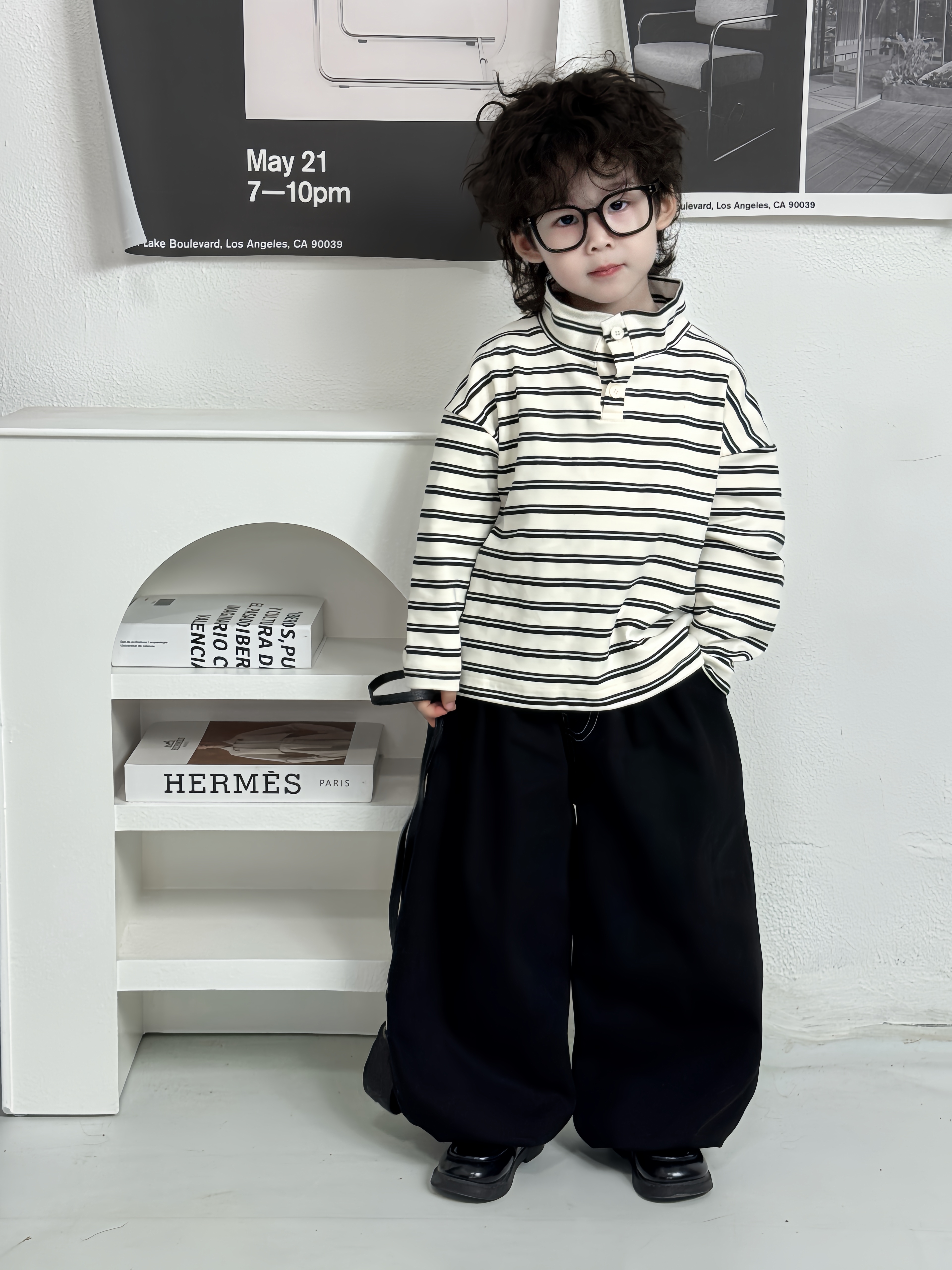 儿童韩版条纹打底2025中小童洋气秋季新款男女童套装高级新品秋冬