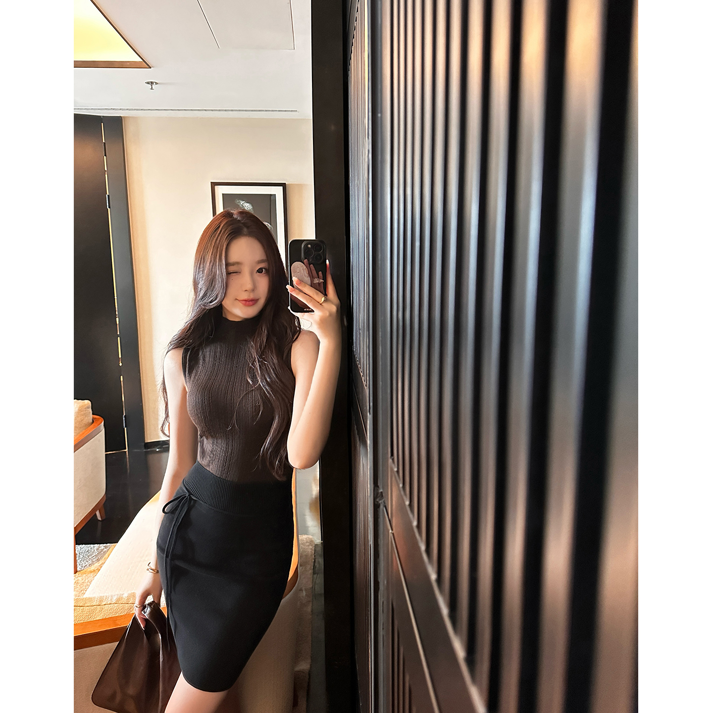 ADA MISS四平工艺高弹羊毛高腰修身针织包臀半身裙酒杯裙女秋新款