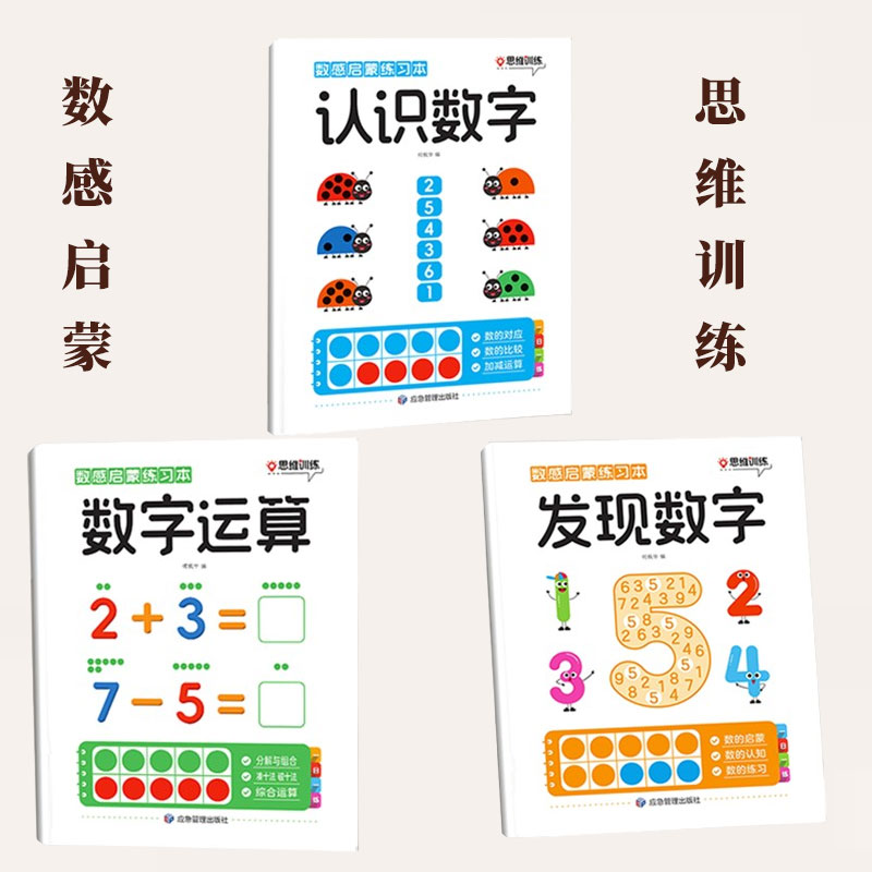 幼小衔接数感启蒙练习本3-8岁幼儿趣味数学练习册一日一练思维练