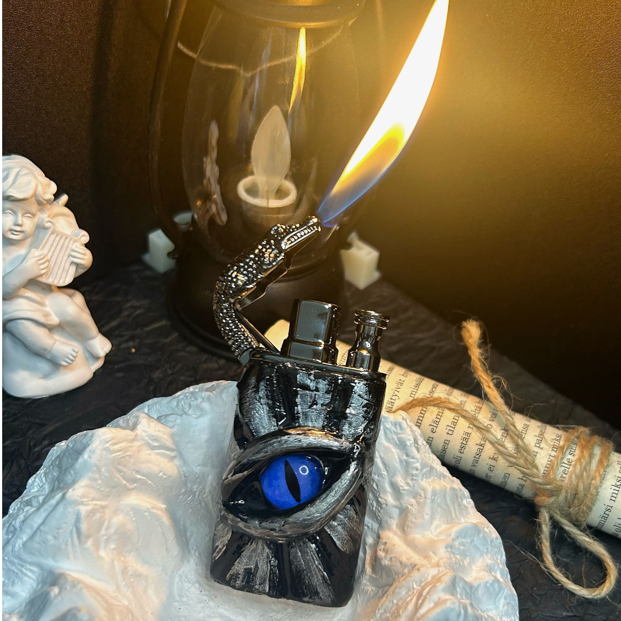 原创手作“赛博凝视”防风双火打火机个性小众怪诞适合打火机防风