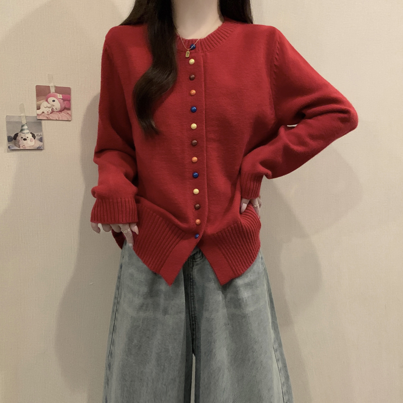 胖mm大码针织开衫毛衣外套女显瘦秋冬韩版设计感洋气打底衫上衣