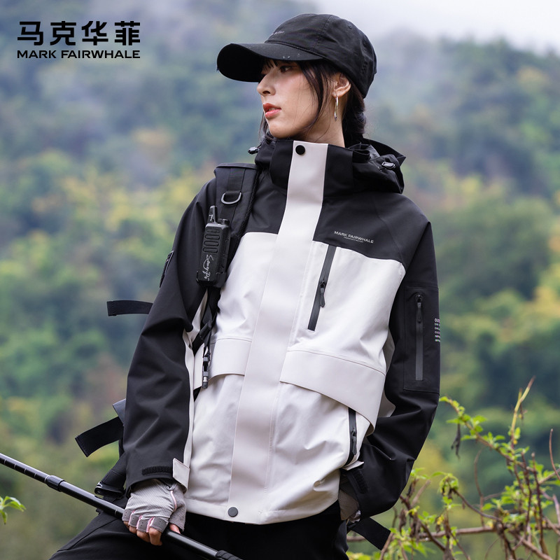 马克华菲户外运动旅行防风防雨软壳衣情侣款休闲外套