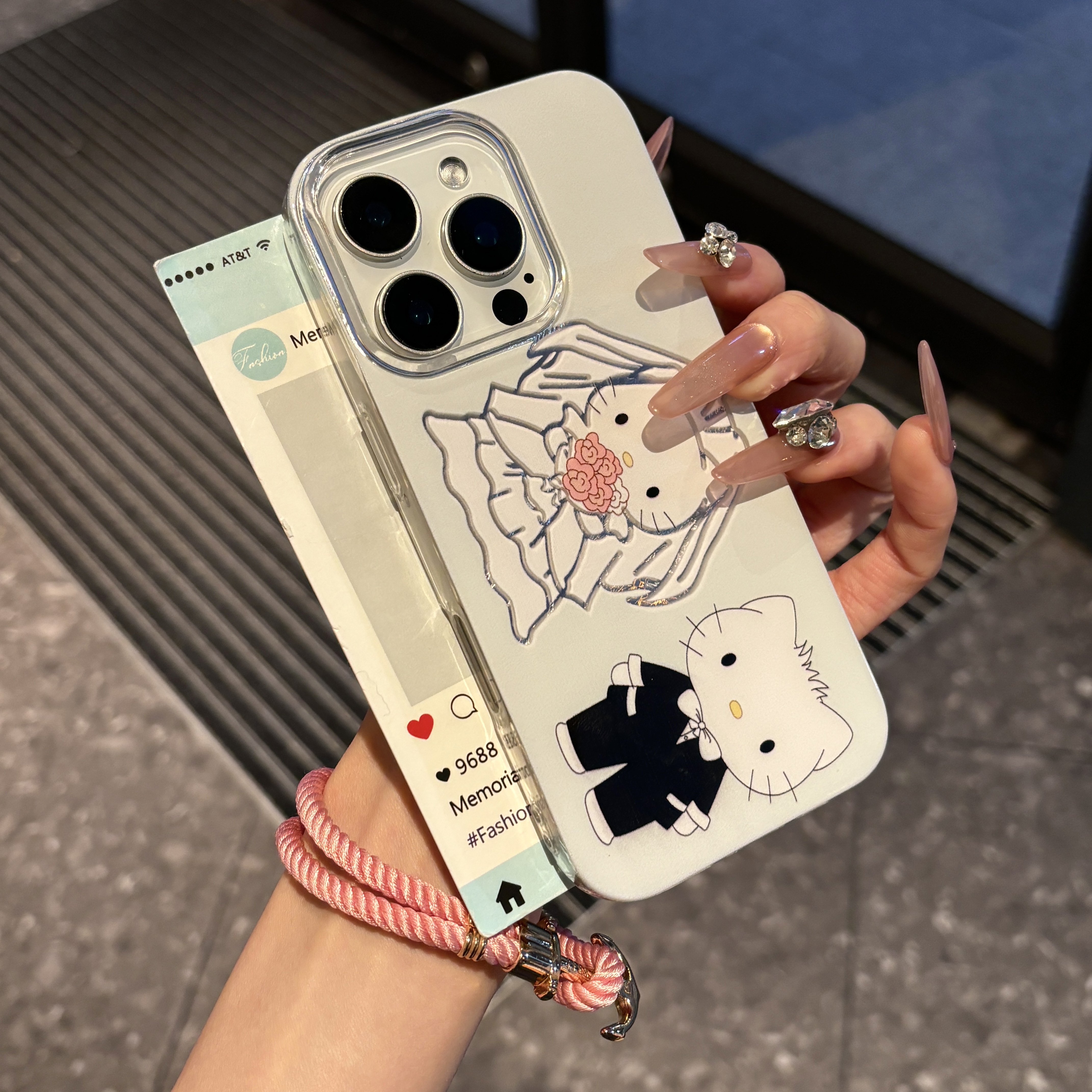 飞虎胜ins婚礼凯蒂猫适用苹果16promax手机壳华为P70oppo小米vivo