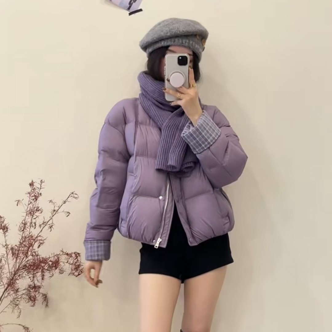 <XYG>围巾两件套泡芙短款90白鸭绒羽绒服