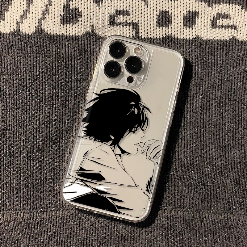 线条动漫适用iPhone苹果16PROMAX手机壳PLUS/ /E/XSMAXins风15个