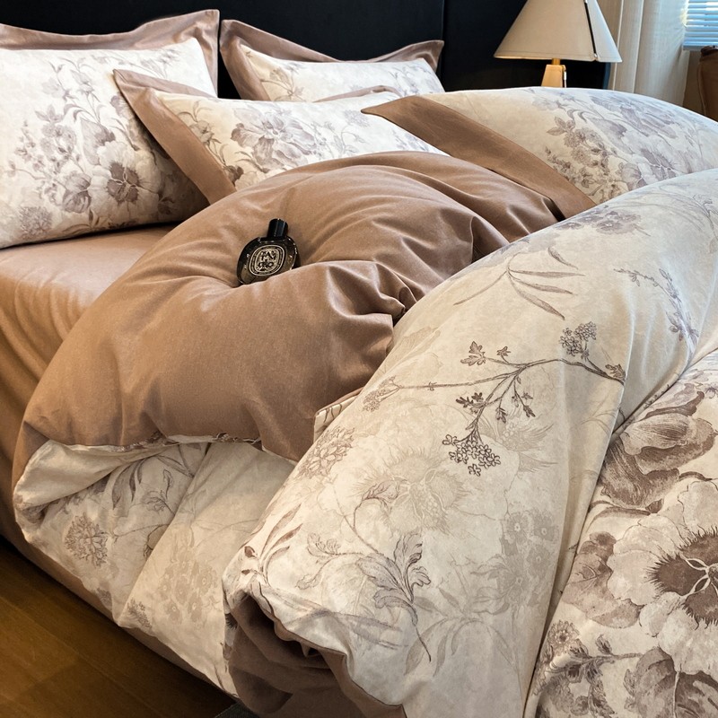 水星高端系列家纺类母婴级新款轻奢纯棉提花磨毛四件套全棉被套床