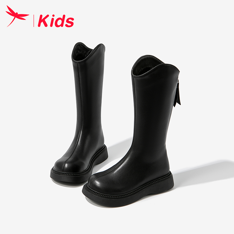 红蜻蜓女童鞋子儿童长靴子春秋款宝宝长筒靴2025新款高筒时尚百搭