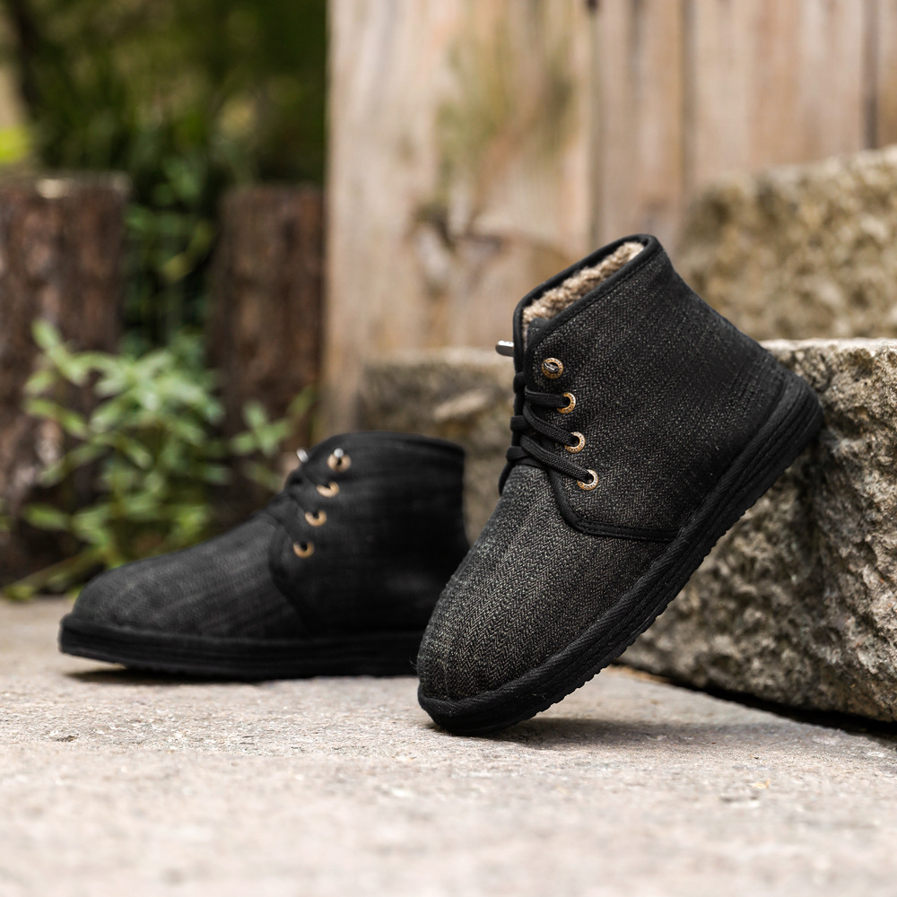 小北妞冬季新款亚麻小羊羔内里加绒加厚女棉鞋 小羊羔内里棉鞋