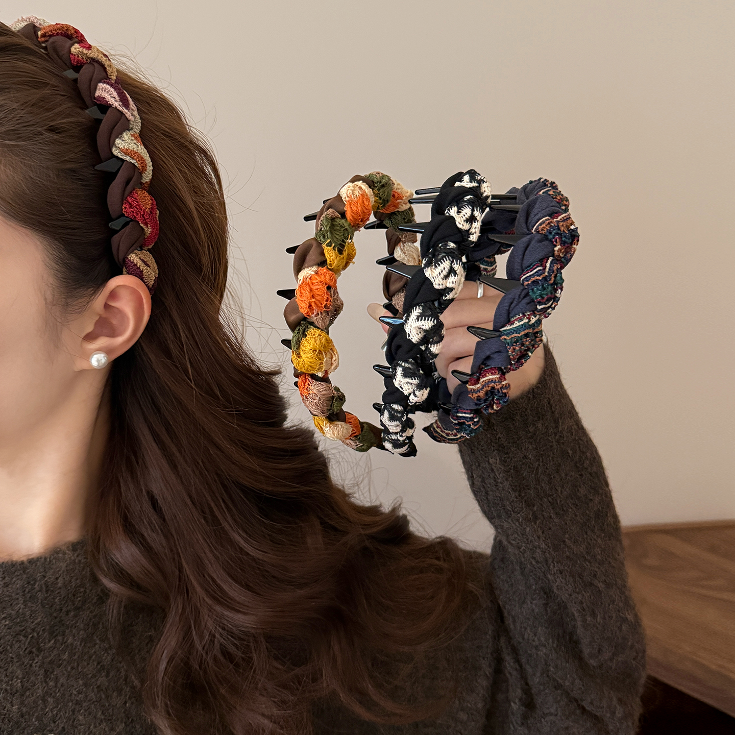 甜美百搭齿梳防滑发箍女日常外戴高颅顶发卡头箍发饰2025秋冬新款