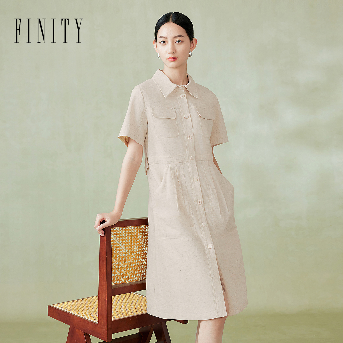 【立子专属】FINITY 新品宽松连衣裙气质时尚休闲 F21X3B31L3