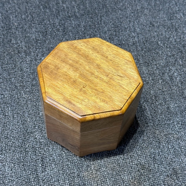 金丝楠木八角盒家用桌面收纳盒盒子木质创意礼盒茶叶盒复古储物