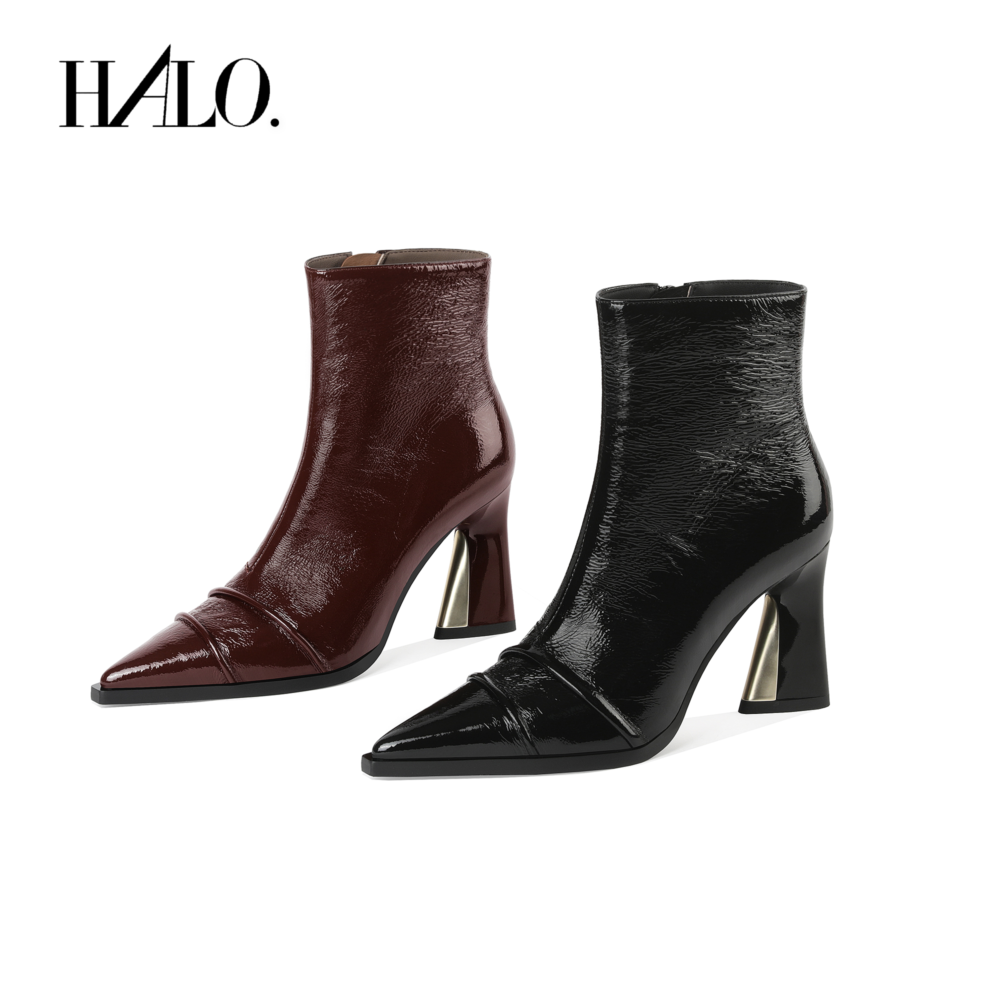 【跟高7cm】2025秋冬新款纯色尖头单靴粗跟高跟短靴时尚简约