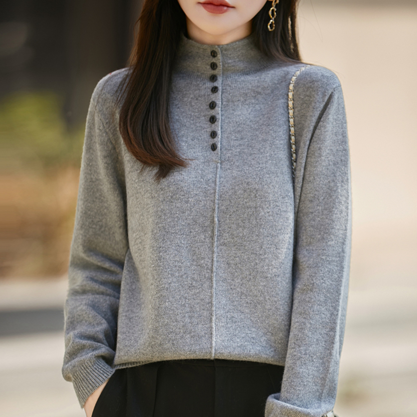 胖mm秋冬大码半高领女士毛衣遮肚子显瘦上衣高级感内搭针织打底衫