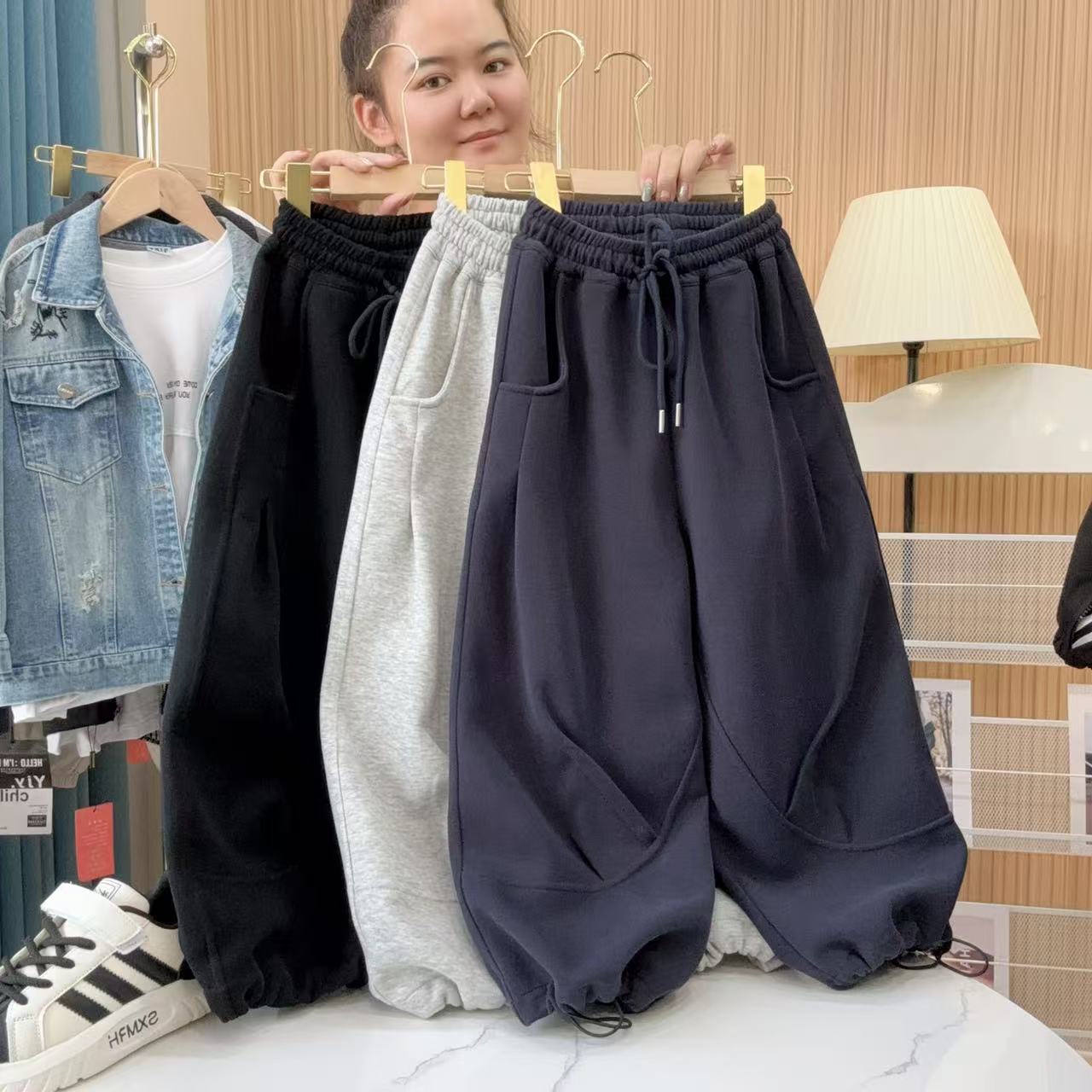 【水洗棉高弹亲肤柔软】儿童秋季新款2025男童裤子宽松中大童卫裤潮