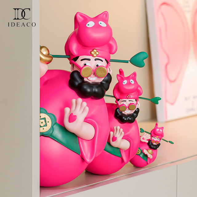 爱蒂可四喜财神不倒翁手办摆件招财开业祝福礼物新房子乔迁装饰品