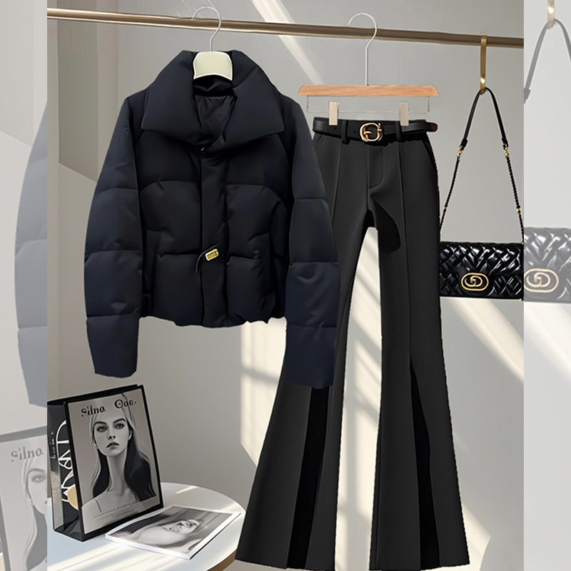 小众炸街高级感女装棉服女款爆款2025新款加厚保暖棉衣女裤子套装