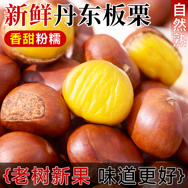 【净重5斤】正宗丹东生板栗新鲜栗子当季新鲜水果产地直发难剥皮