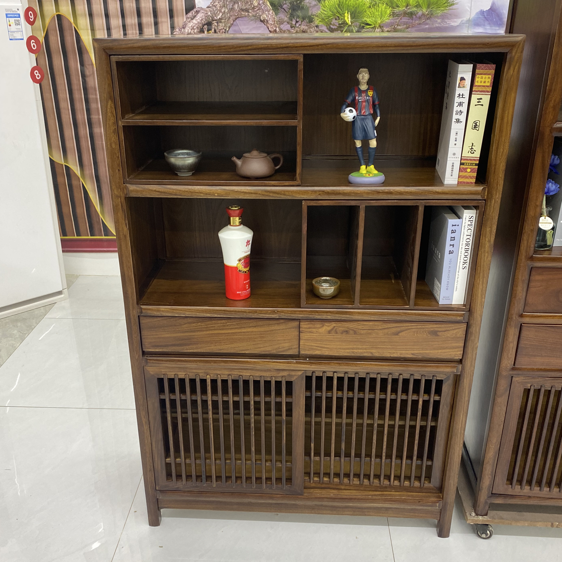 博古架多宝阁书柜家具茶水柜收纳柜