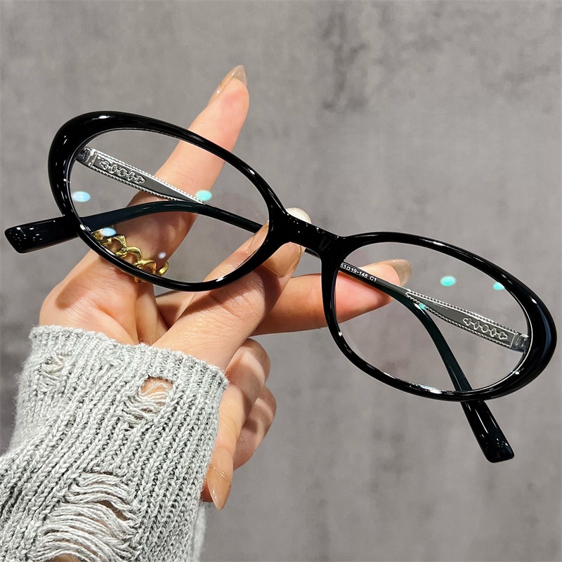 时尚复古镜潮流猫眼款式女士老花镜可定制度数防蓝光平光眼镜框架