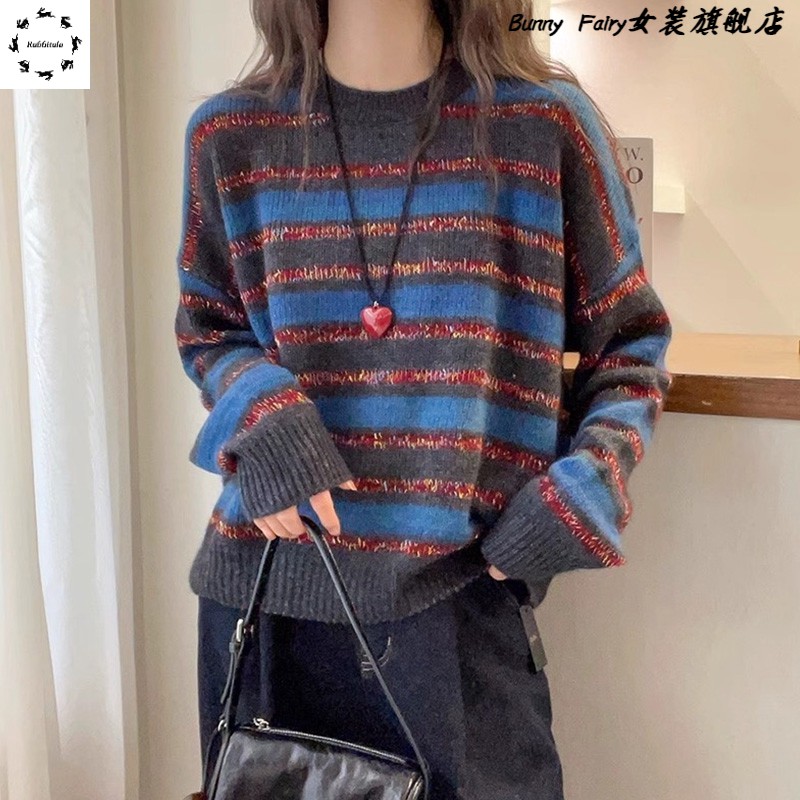 高级感独特洋气内搭舒适精致毛衣秋季新款宽松慵懒时尚气质针织衫