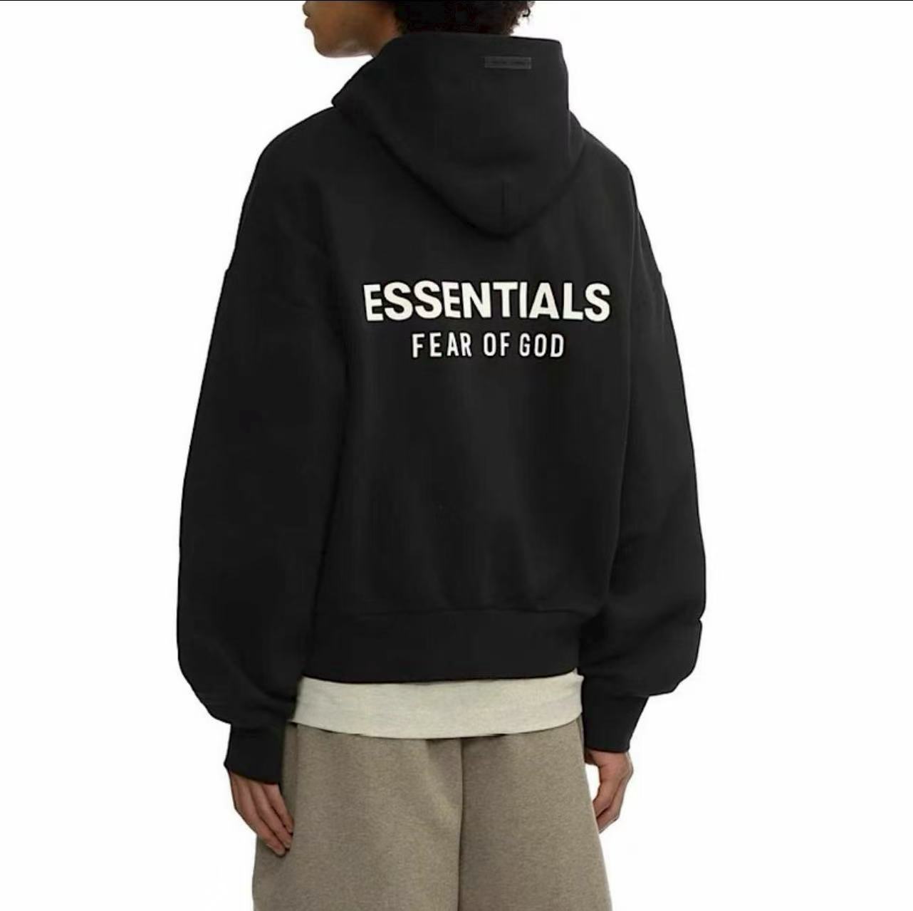 ESSENTIALS  SS25 秋冬加绒拉链外套卫衣男士