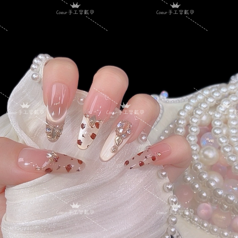 【琉璃梦境】纯手工穿戴甲美甲穿戴式光疗甲冰透渐变流行纯欲