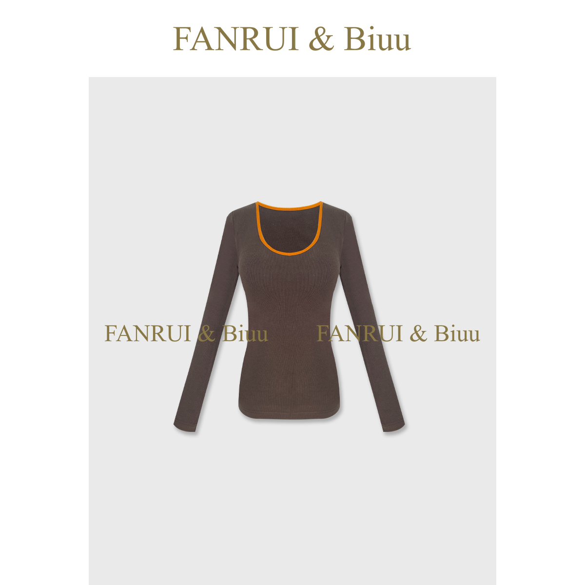 FANRUI/泛芮「东韵雅集」肌理感简约洋气百搭气质打底上衣女B19766