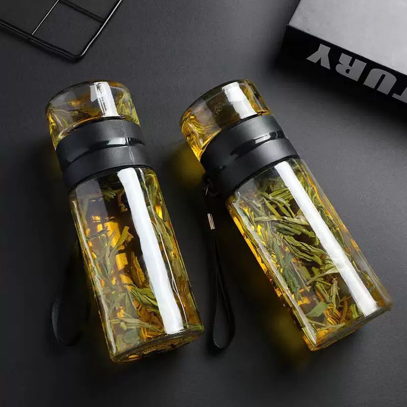 大容量茶水分离杯商务泡茶杯玻璃杯家用办公室喝水杯高档透明